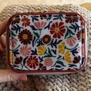 Floral Patterned Travel Jewelry Case
